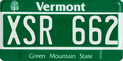 VT license plate XSR662