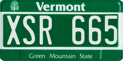 VT license plate XSR665