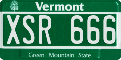 VT license plate XSR666