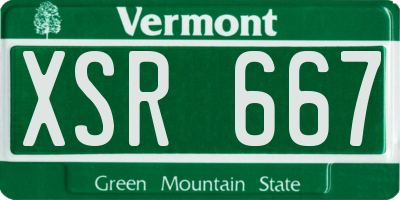 VT license plate XSR667