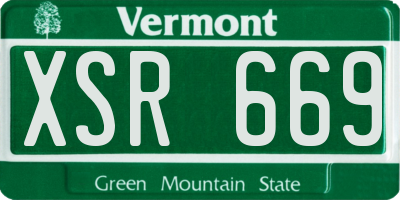 VT license plate XSR669