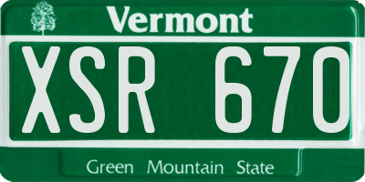 VT license plate XSR670