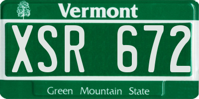 VT license plate XSR672