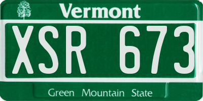 VT license plate XSR673
