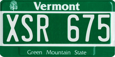 VT license plate XSR675