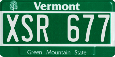 VT license plate XSR677