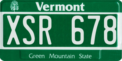 VT license plate XSR678