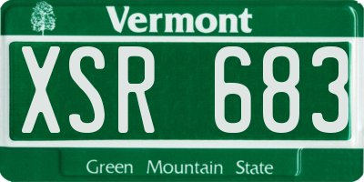 VT license plate XSR683