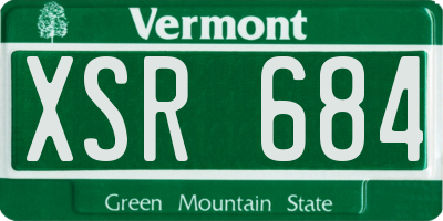 VT license plate XSR684