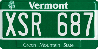VT license plate XSR687