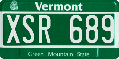 VT license plate XSR689