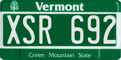 VT license plate XSR692