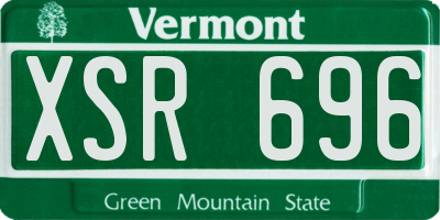 VT license plate XSR696