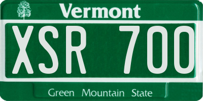 VT license plate XSR700