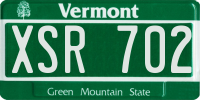VT license plate XSR702