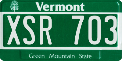 VT license plate XSR703