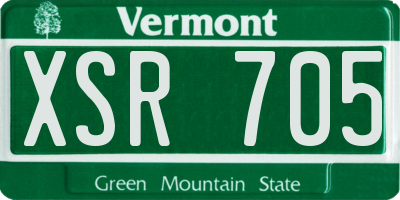 VT license plate XSR705