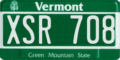 VT license plate XSR708