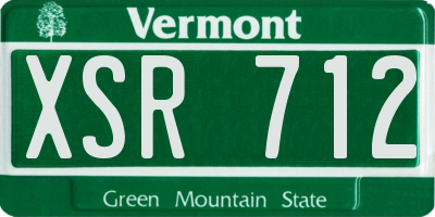 VT license plate XSR712