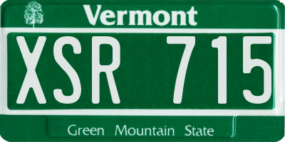 VT license plate XSR715