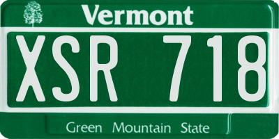 VT license plate XSR718