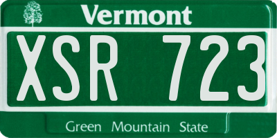 VT license plate XSR723