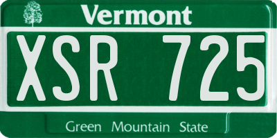 VT license plate XSR725