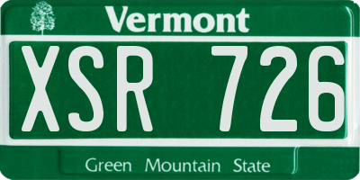 VT license plate XSR726