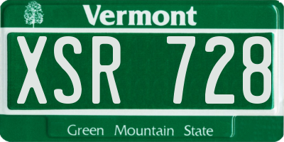 VT license plate XSR728