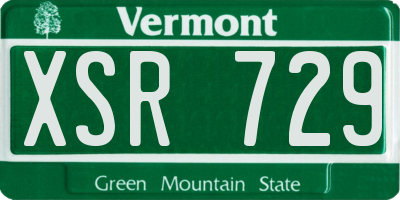 VT license plate XSR729