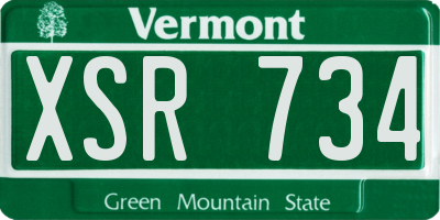VT license plate XSR734