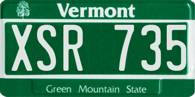 VT license plate XSR735