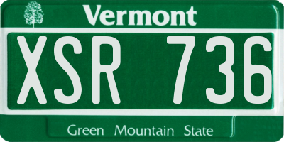 VT license plate XSR736
