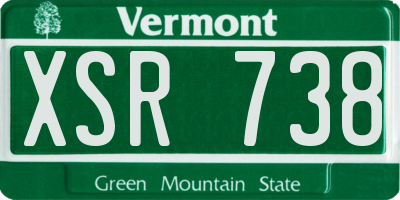VT license plate XSR738
