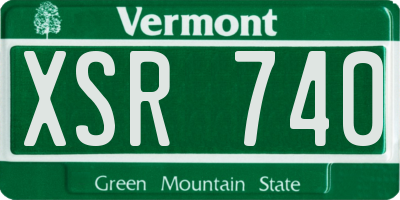 VT license plate XSR740