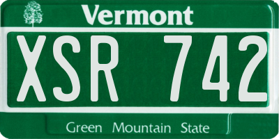 VT license plate XSR742