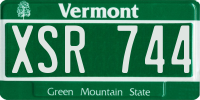 VT license plate XSR744