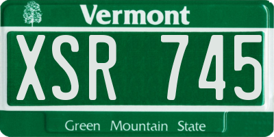 VT license plate XSR745