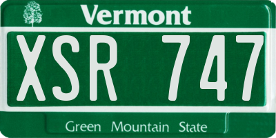 VT license plate XSR747