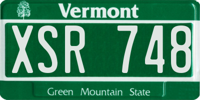VT license plate XSR748
