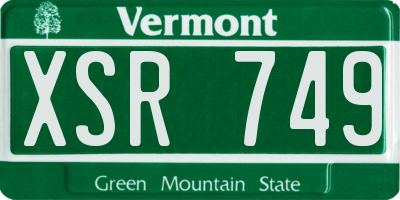 VT license plate XSR749