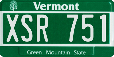 VT license plate XSR751