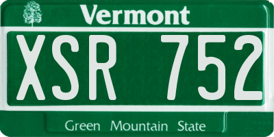 VT license plate XSR752