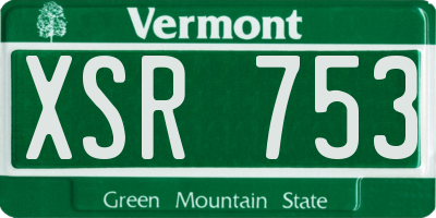 VT license plate XSR753
