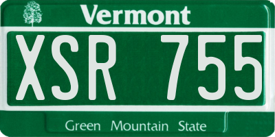 VT license plate XSR755
