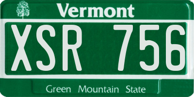 VT license plate XSR756