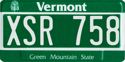 VT license plate XSR758
