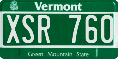 VT license plate XSR760
