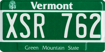 VT license plate XSR762
