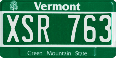 VT license plate XSR763
